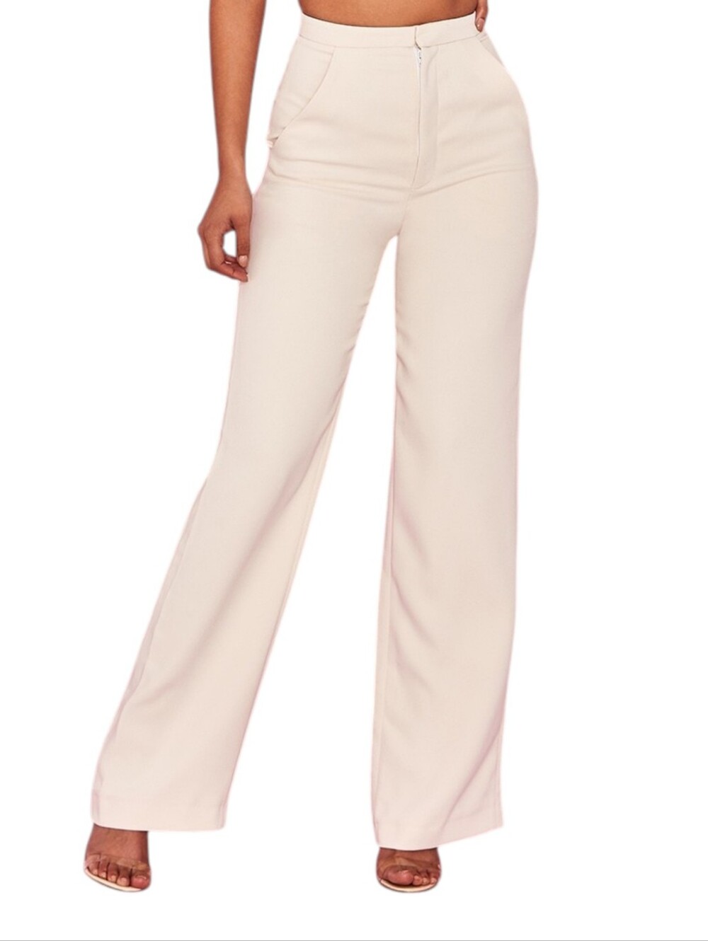 House of CB Halima Ivory Wide Leg Trousers